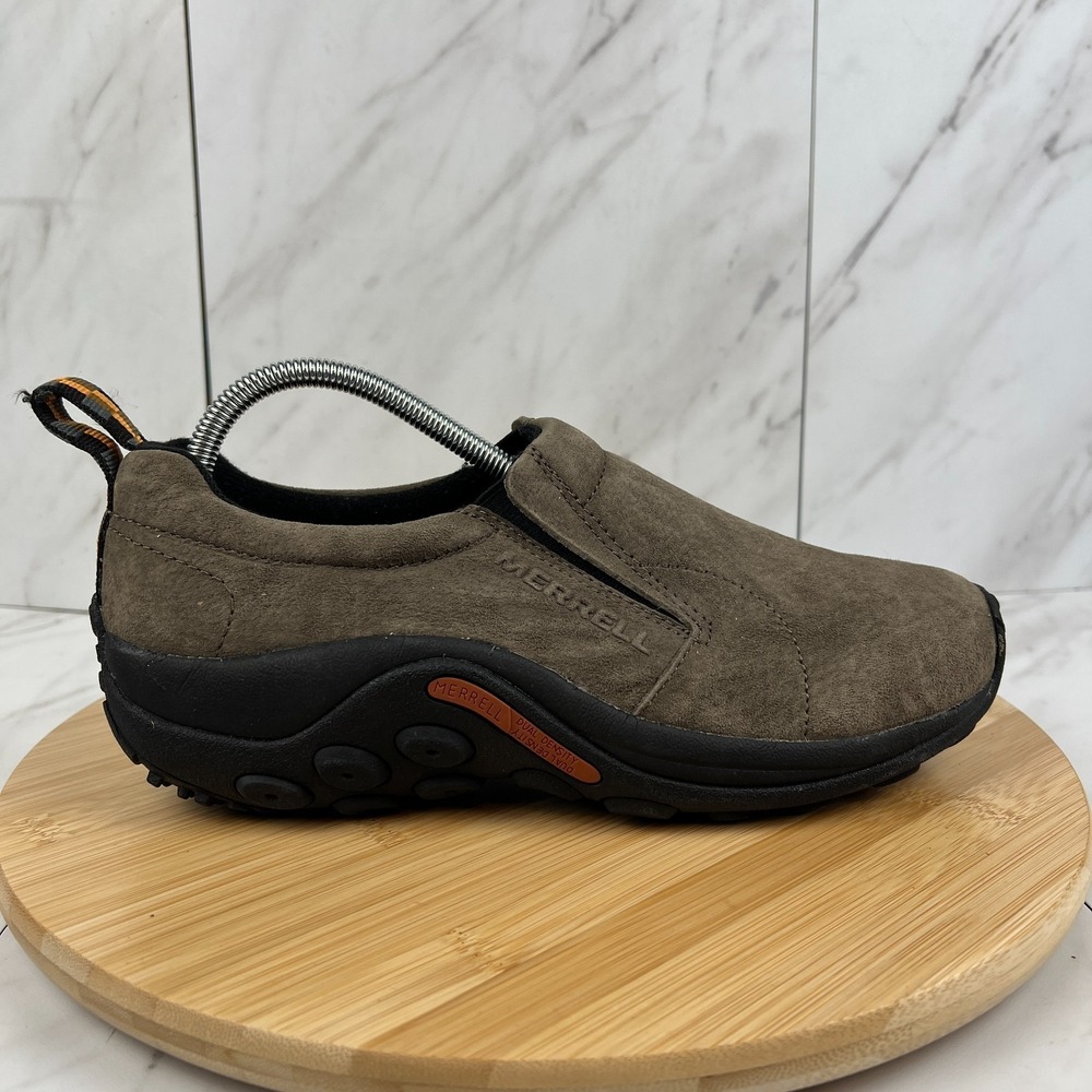Merrell Jungle MOC Mens Size 8 Brown Gunsmoke Suede Slip On Walking Shoes J60787